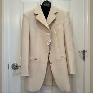 Sportmax Runway Label-cut Ivory Woolmark Blend Fatuo Blazer Sz:US2/4 NWOT Fall